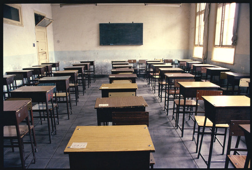 1986年4月，北京171中学教室。